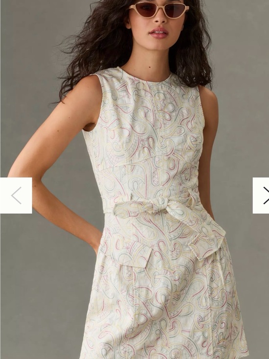 Shoshanna Dresses & Skirts - Shoshanna Embroidered Paisley Belted Mini Dress Size 12 Cottagecore Coastal New